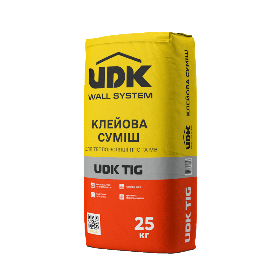 Клейова суміш для теплоізоляції ППС та МВ — UDK TIG